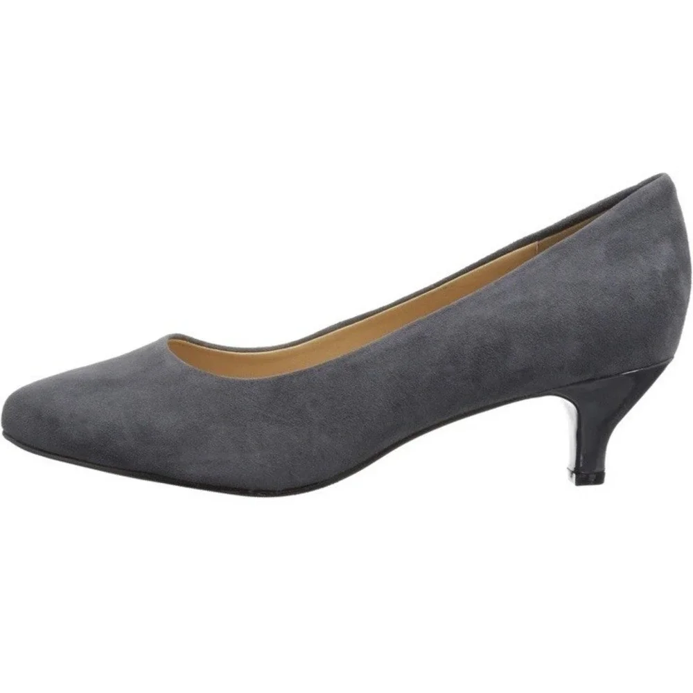Trotters Women's Kiera Pump Heel Shoe Gray Suede ‎ 8 Narrow New